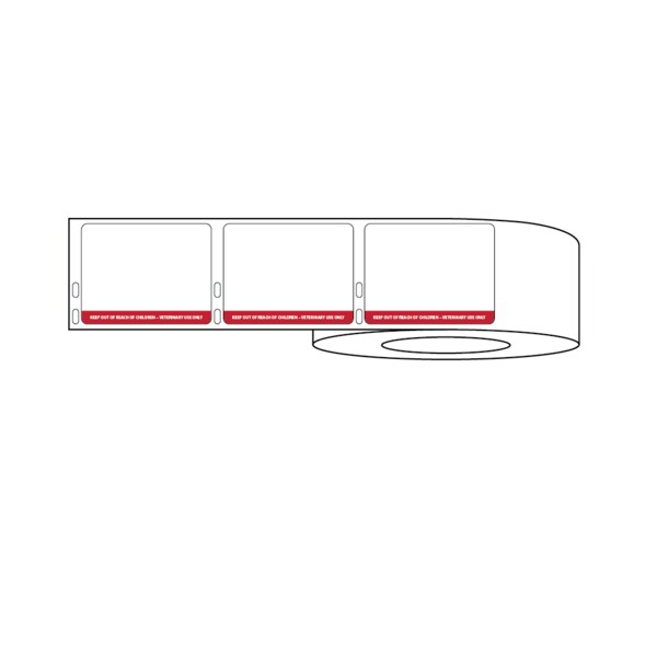 Nevs Dymo Prescription Label w/Warning Message 2-3/4" x 2-1/8" White w/Red LA-DYM-1018 - main